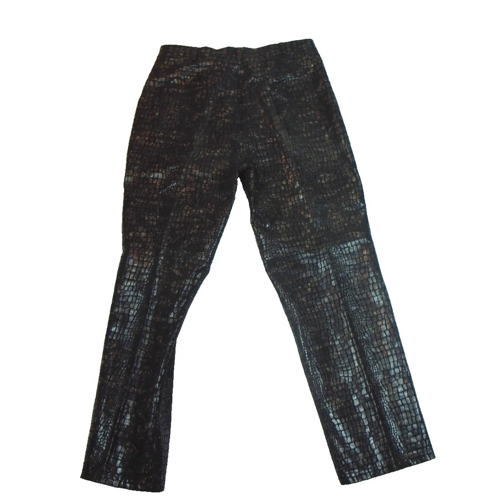 NEWPORT-NEWS EASY STYLE Women's 100% LEATHER SHINY PANTS Snake Print- SIZE 18